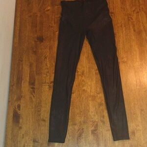 Spanx Black Faux Leather Leggings L